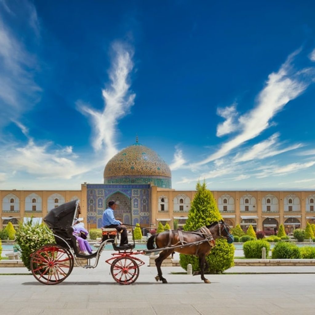 Compassimo-A man riding a carrige in Naghsh-e Jahan - Square-Isfahan-Iran