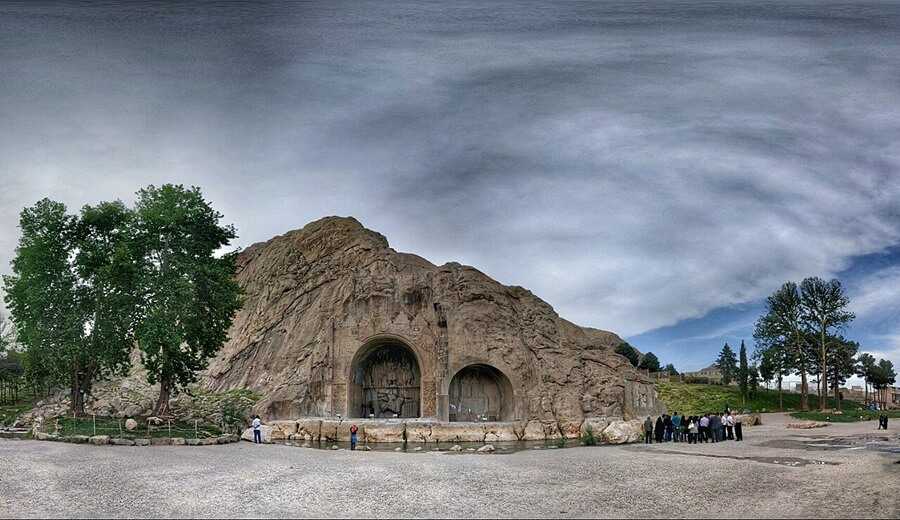 Compassimo-Taq-e Bostan Inscriptions Panoramic view-Kermanshah