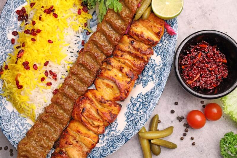 Compassimo-Persian Kebab Dish with saffron rice-Iran