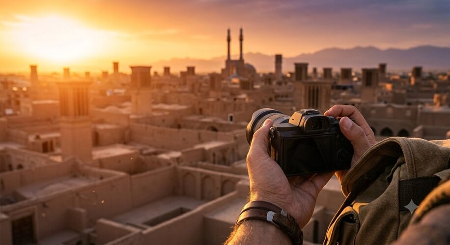 Compassimo-A landscape view of Yazd UNESCO World Heritage Site-Yazd