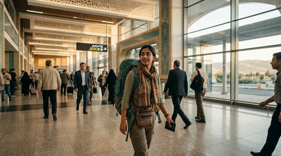 Compassimo-Indian visitor in IKA airport in Tehran-Iran visa for Indian citizens